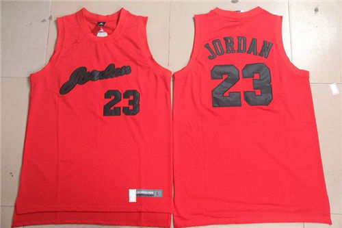 Men’s Chicago Bulls #23 Michael Jordan Red/Black Swingman Commemorative Basketball Jersey