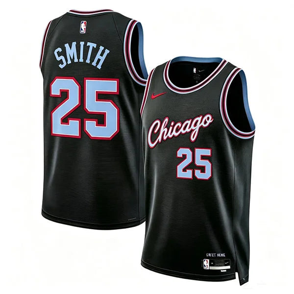 Mens Chicago Bulls #25 Jalen Smith Black 2025-26 City Edition Jersey