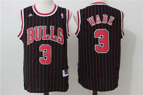 Men’s Chicago Bulls #3 Dwyane Wade Black Bulls Revolution 30 Swingman Adidas Basketball Jersey