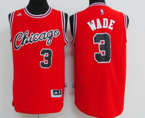 Men’s Chicago Bulls #3 Dwyane Wade Red Chicago Revolution 30 Swingman Adidas Basketball Jersey