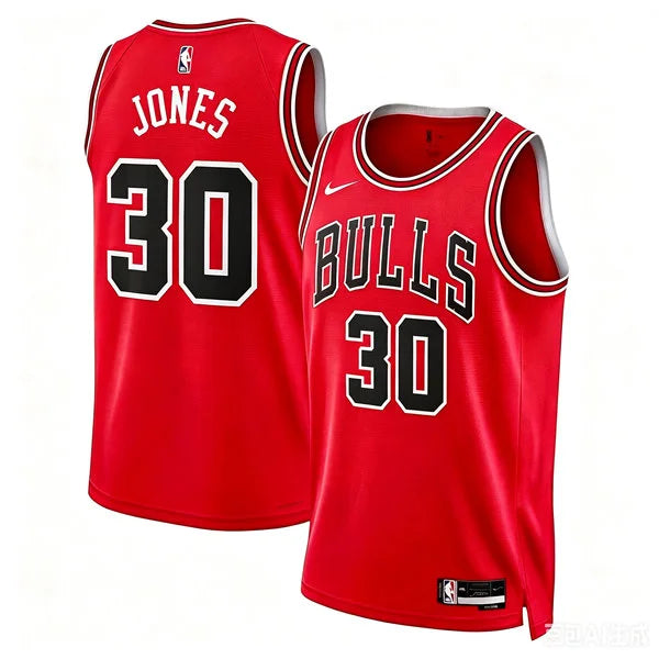 Mens Chicago Bulls #30 Tre Jones Red Icon Edition Swingman Jersey