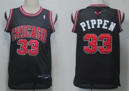 Men’s Chicago Bulls #33 Scottie Pippen Black With Chicago Swingman Jersey