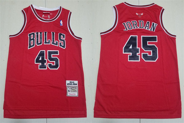 Mens Chicago Bulls #45 Michael Jordan 1994-95 Hardwood Classics Authentic Player Jersey – Red