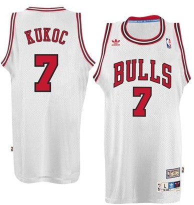 Men’s Chicago Bulls #7 Toni Kukoc White White Swingman Throwback Jersey