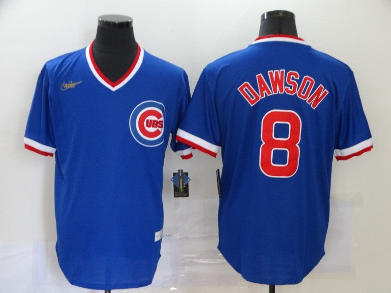 Men’s Chicago Cubs Andre Dawson #8 Blue Jersey