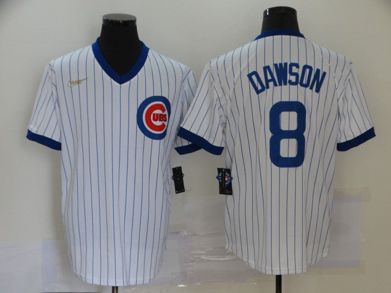 Men’s Chicago Cubs Andre Dawson #8 White Baseball Jersey