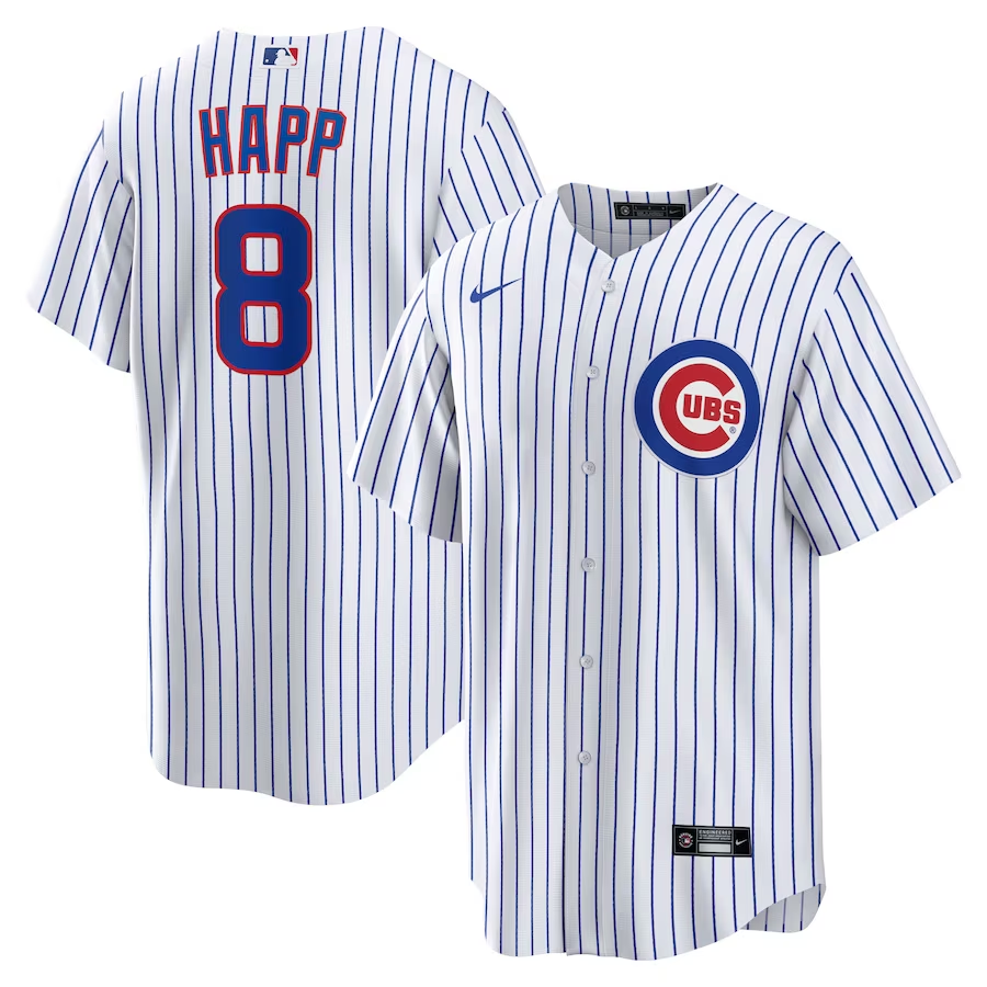 Men’s Chicago Cubs Andre Dawson #8 White Home Jersey