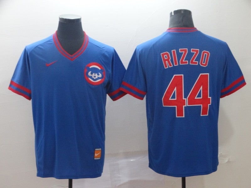 Men’s Chicago Cubs Anthony Rizzo #44 Blue Stitched Jersey