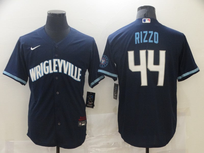 Men’s Chicago Cubs Anthony Rizzo #44 Navy Baseball Jersey