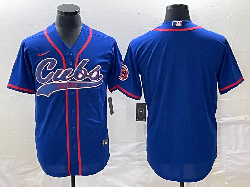 Men’s Chicago Cubs Blue Blank Jersey