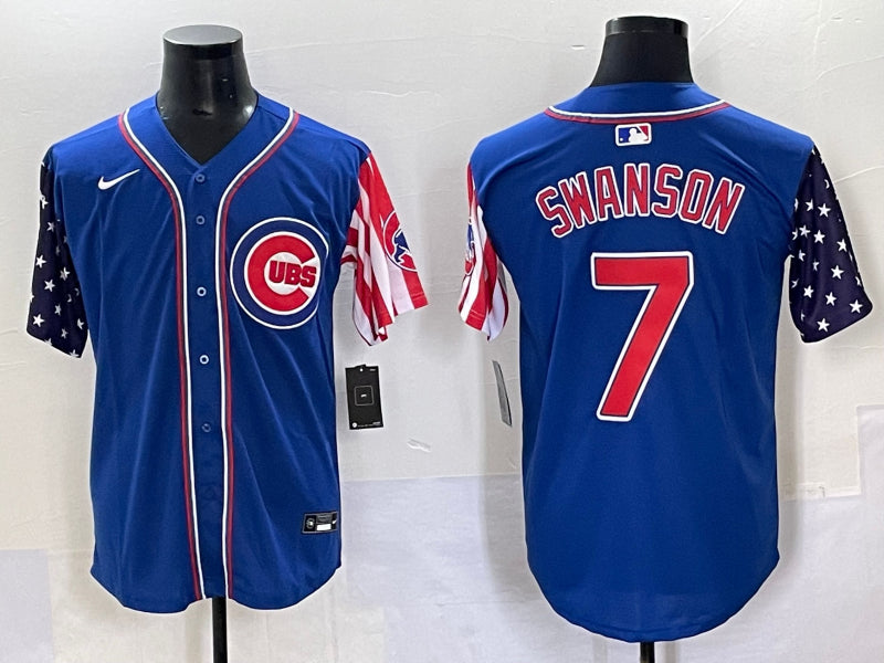 Men’s Chicago Cubs Dansby Swanson #7 Royal Jersey