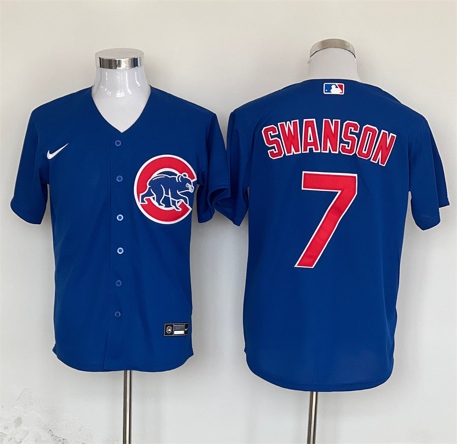 Men’s Chicago Cubs Dansby Swanson #7 Royal Jersey