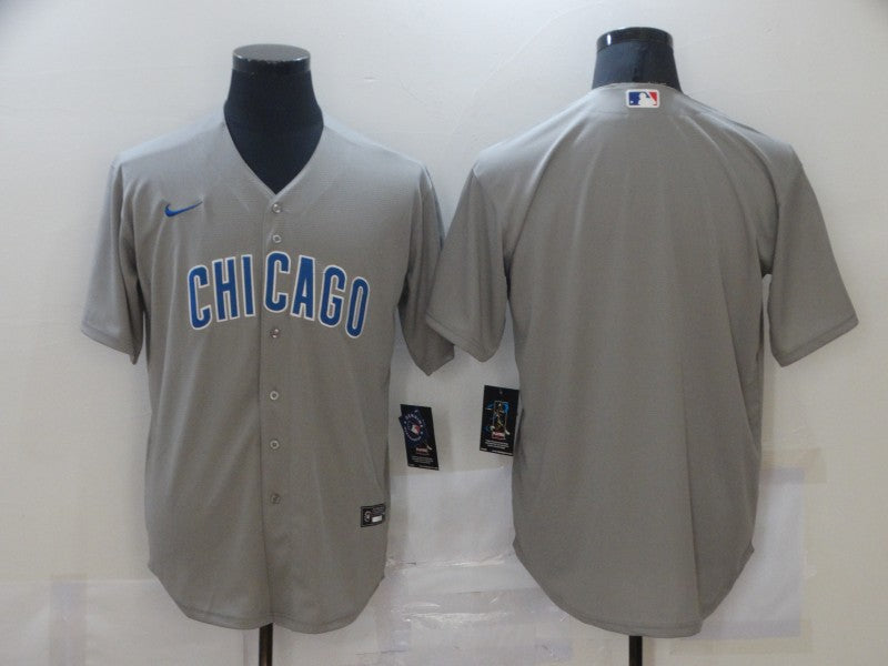 Men’s Chicago Cubs Gray Road Authentic Team Blank Jersey