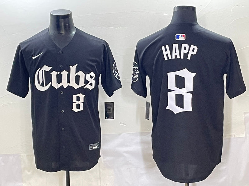 Men’s Chicago Cubs Ian Happ #8 Black Jersey