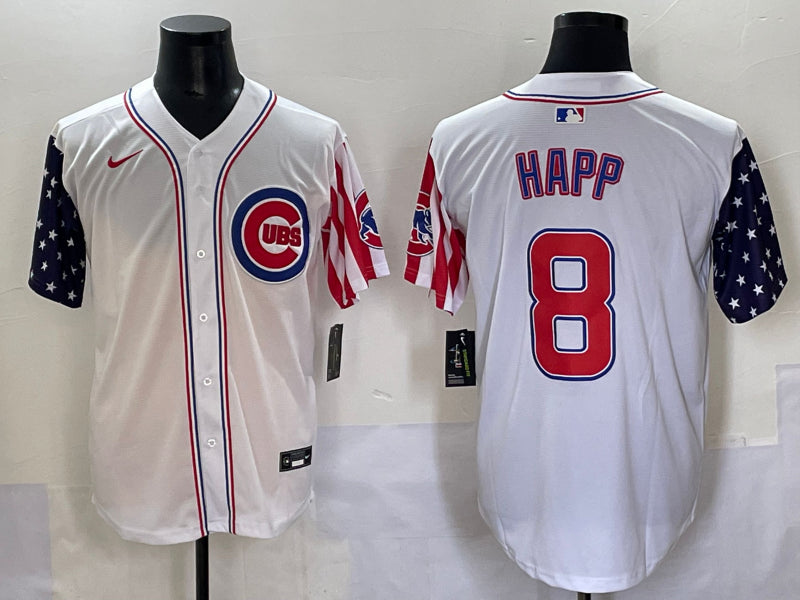 Men’s Chicago Cubs Ian Happ #8 White Limited Jersey