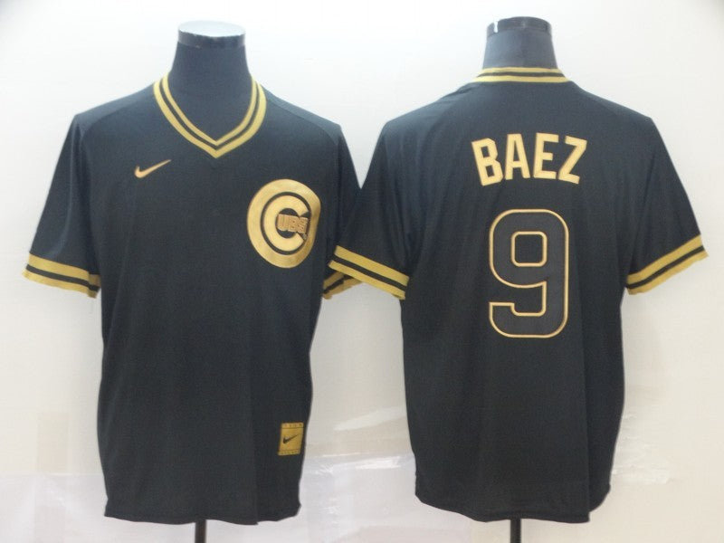 Men’s Chicago Cubs Javier Baez #9 Black Jersey