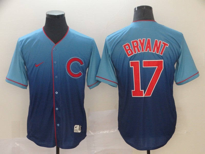 Men’s Chicago Cubs Kris Bryant #17 Blue Jersey