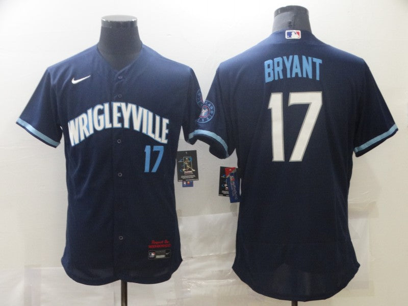 Men’s Chicago Cubs Kris Bryant #17 Navy Baseball Jersey