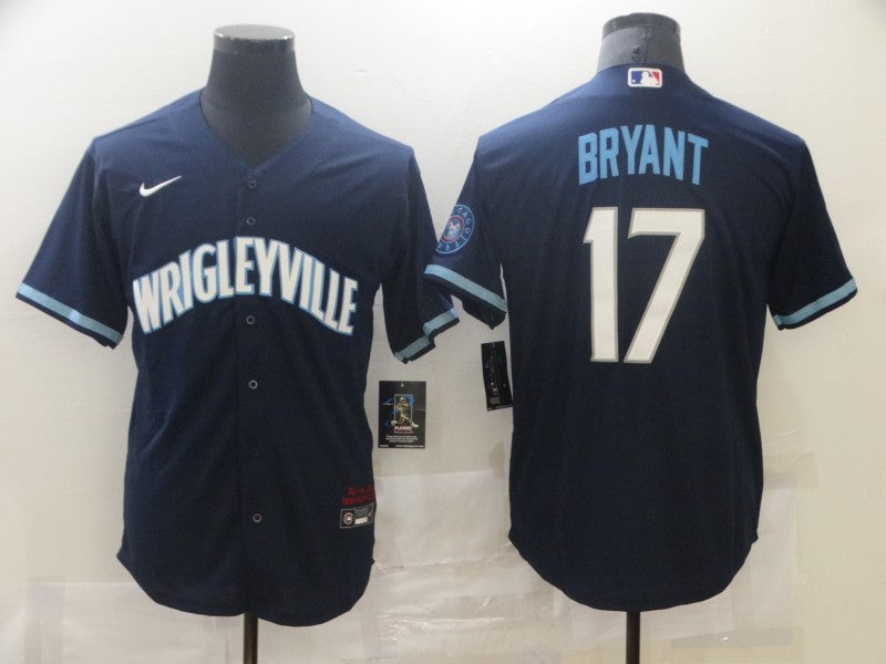 Men’s Chicago Cubs Kris Bryant #17 Navy Jersey