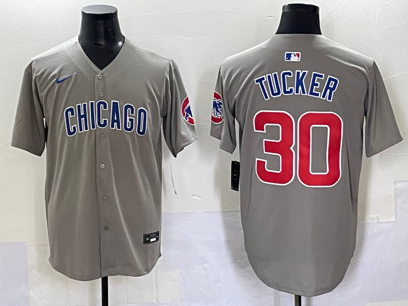 Men’s Chicago Cubs Kyle Tucker #30 Gray Jersey