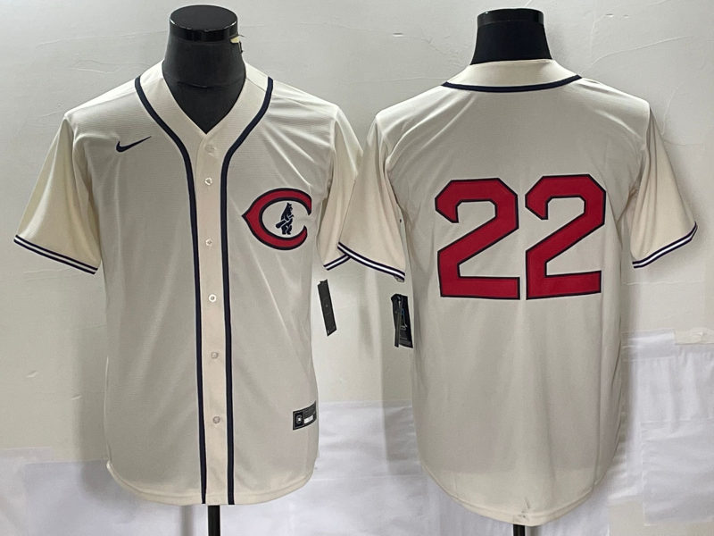 Men’s Chicago Cubs Mark Prior #22 Cream Name Jersey
