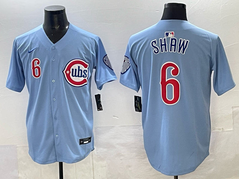 Men’s Chicago Cubs Matt Shaw #6 Light Blue Alternate Limited Jersey