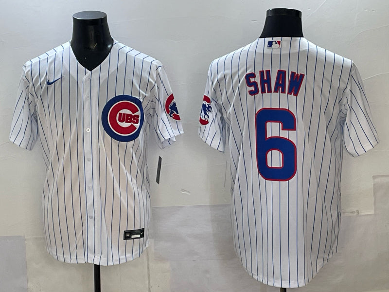 Men’s Chicago Cubs Matt Shaw #6 White Home Jersey