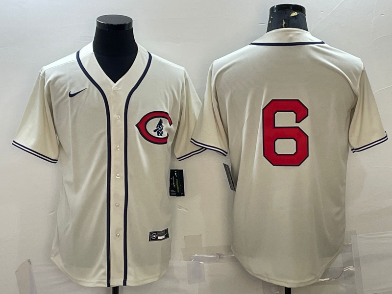 Men’s Chicago Cubs Micah Hoffpauir #6 Cream Name Jersey