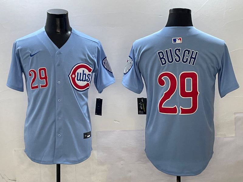 Men’s Chicago Cubs Michael Busch #29 Light Blue 2nd Alternate Limited Jersey