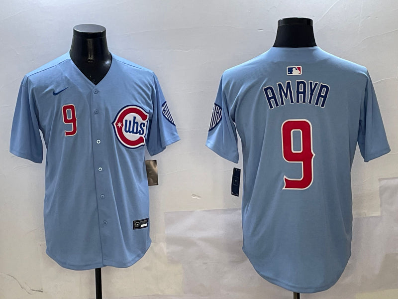 Men’s Chicago Cubs Miguel Amaya #9 Light Blue 2nd Alternate Limited Jersey