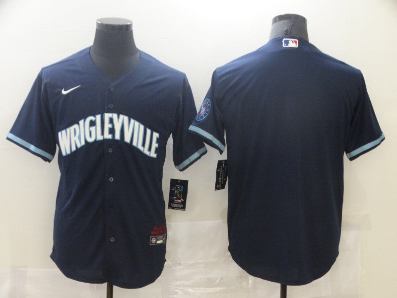 Men’s Chicago Cubs Navy City Connect Blank Jersey