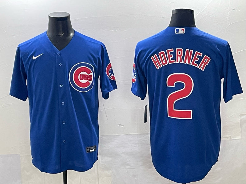 Men’s Chicago Cubs Nico Hoerner #2 Royal Limited Jersey