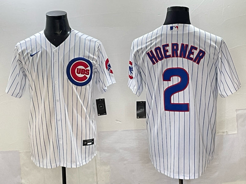 Men’s Chicago Cubs Nico Hoerner #2 White Home Limited Jersey