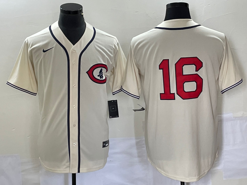 Men’s Chicago Cubs Patrick Wisdom #16 Cream Name Jersey