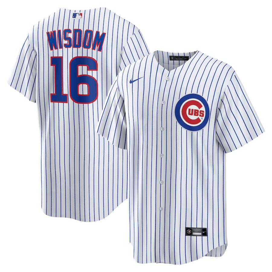 Men’s Chicago Cubs Patrick Wisdom #16 White Jersey
