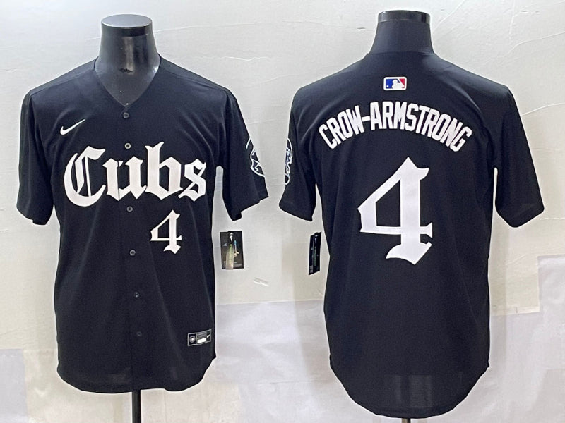 Men’s Chicago Cubs Pete Crow-Armstrong #4 Black Jersey