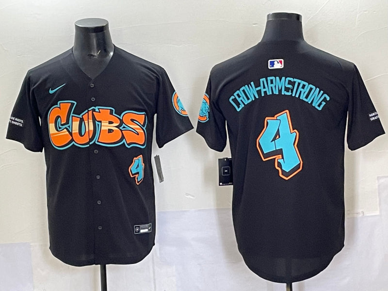 Men’s Chicago Cubs Pete Crow-Armstrong #4 Black Team Jersey