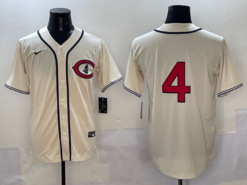 Men’s Chicago Cubs Pete Crow-Armstrong #4 Cream Jersey