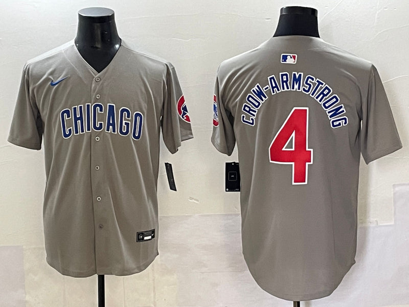 Men’s Chicago Cubs Pete Crow-Armstrong #4 Gray Jersey