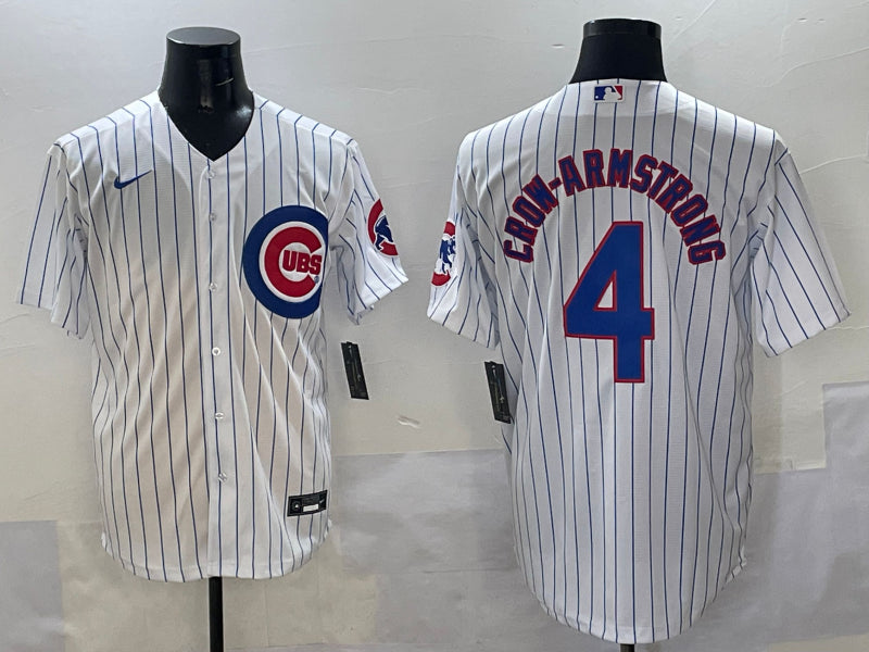 Men’s Chicago Cubs Pete Crow-Armstrong #4 White Home Jersey