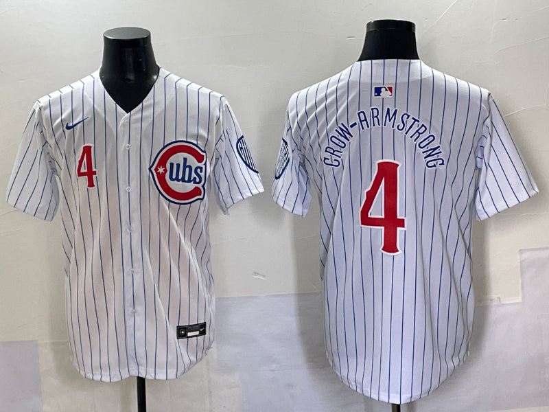 Men’s Chicago Cubs Pete Crow-Armstrong #4 White Jersey