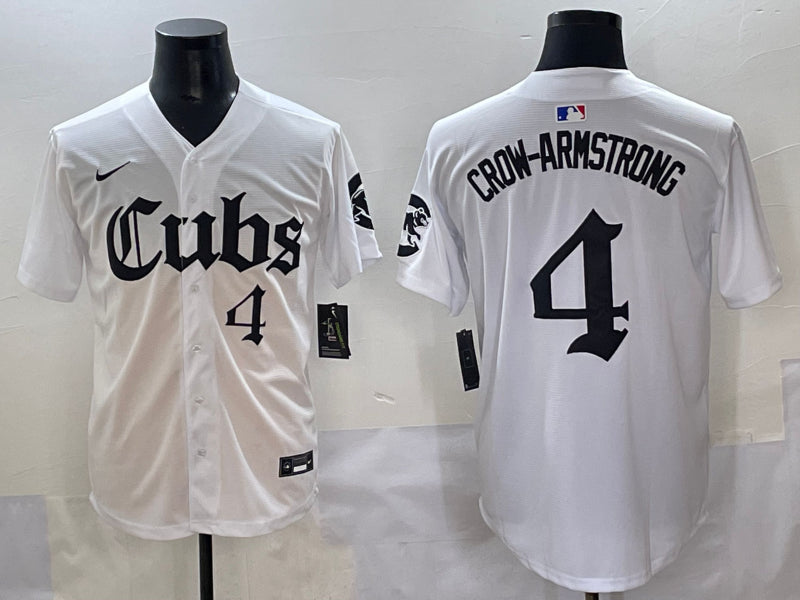 Men’s Chicago Cubs Pete Crow-Armstrong #4 White Jersey