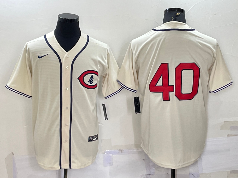Men’s Chicago Cubs Rich Harden #40 Cream Name Jersey