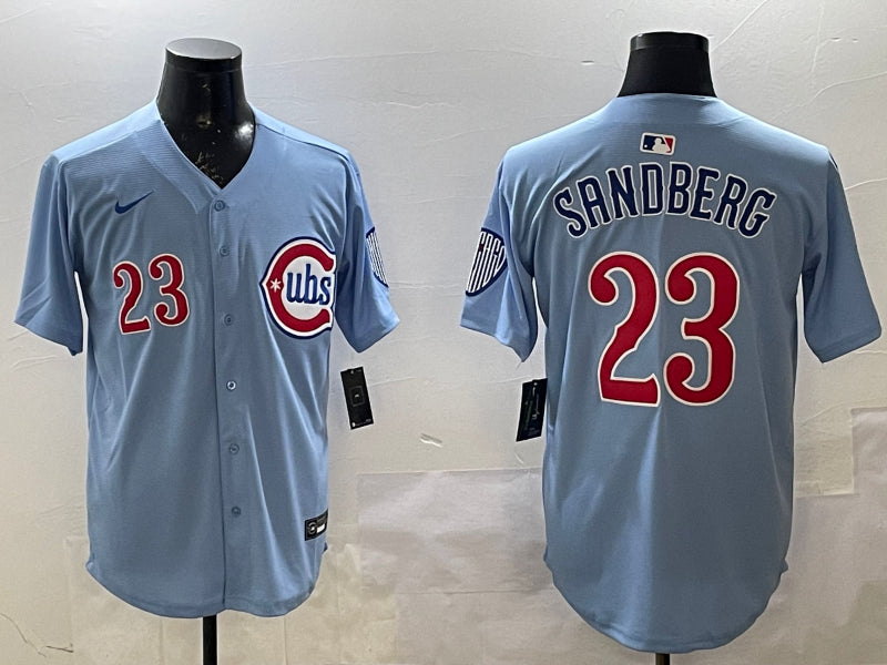 Men’s Chicago Cubs Ryne Sandberg #23 Baby Blue 2nd Alternate Limited Jersey