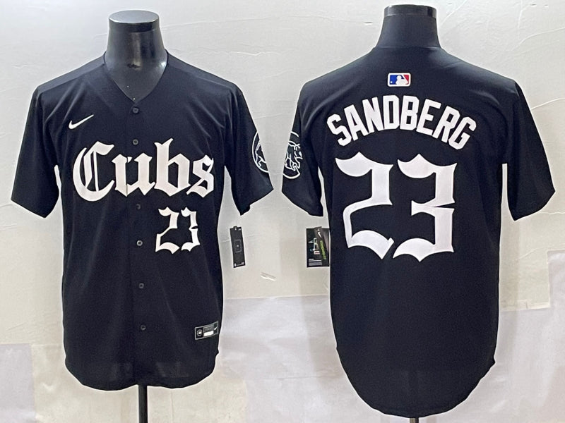 Men’s Chicago Cubs Ryne Sandberg #23 Black Jersey