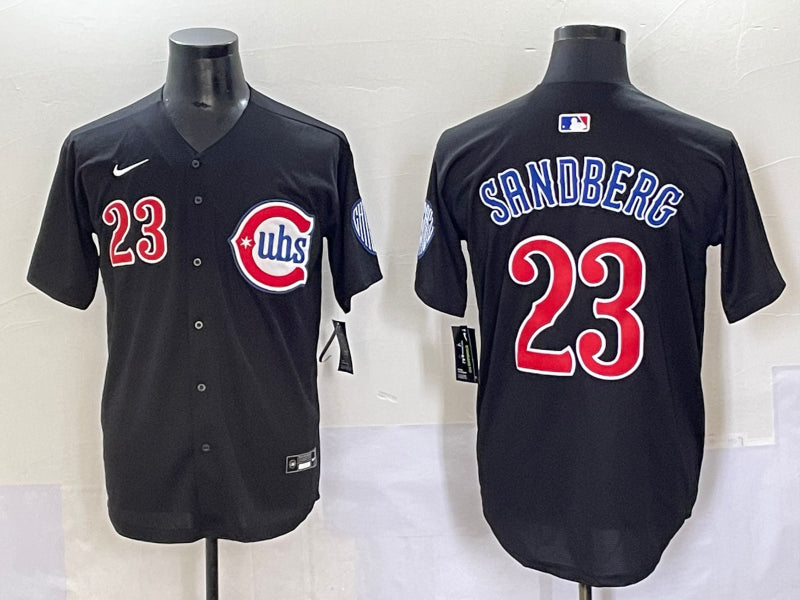 Men’s Chicago Cubs Ryne Sandberg #23 Black Limited Jersey