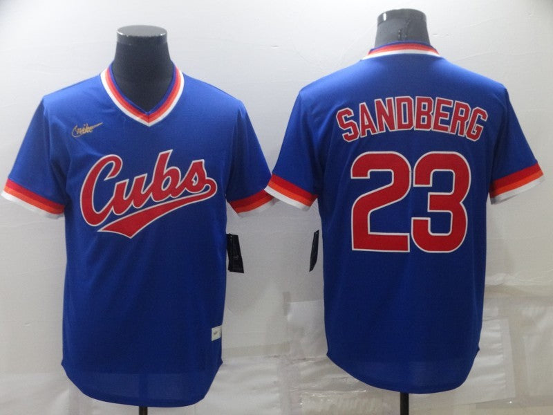 Men’s Chicago Cubs Ryne Sandberg #23 Blue Stitched Jersey