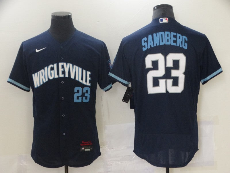Men’s Chicago Cubs Ryne Sandberg #23 Navy Baseball Jersey