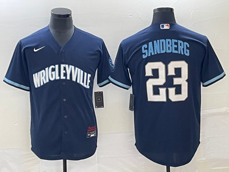Men’s Chicago Cubs Ryne Sandberg #23 Navy City Connect Jersey