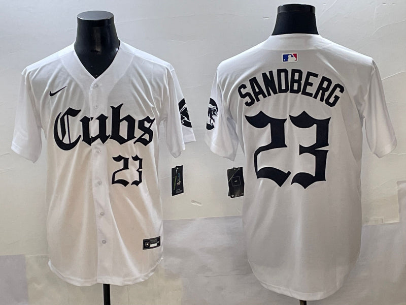 Men’s Chicago Cubs Ryne Sandberg #23 White Jersey